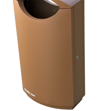 TQ Papelera Cover Marron 60L - Papelera urbana de acero zincado, uso público exterior, 98x50x33cm, color gris