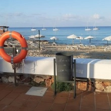 TQ Papelera Circular 60L - Papelera metálica basculante para exteriores, de acero perforado, fácil vaciado y bloqueo de giro