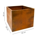 Jardinera cuadrada acero corten 80x80x80 cm