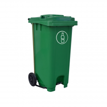 TQ Contenedor Pedal 120L - Cubo de basura y reciclaje industrial, con tapa y ruedas, 6 colores disponibles, con o sin logo - Verde