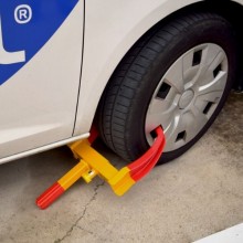 TQ Cepo Seguridad - Inmovilizador de ruedas de vehículos ideal para policía local, antirobo de coches eficaz, rojo y amarillo