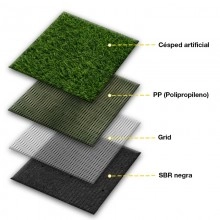 Rollo Césped Artificial 30mm grosor, 2x25 (50m²), 2m ancho x 25m largo