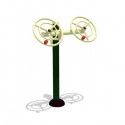 TQ Volante Duo Biosaludable - Aparato de acero galvanizado para circuitos biosaludables, ideal para parque o jardín exterior