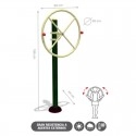 TQ Volante Biosaludable - Aparato de acero galvanizado para circuitos biosaludables ideal para parque o jardín exterior