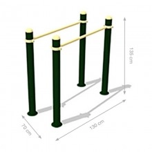 TQ Barras Paralelas Calistenia - Equipamiento 70x130x135cm para parques de calistenia