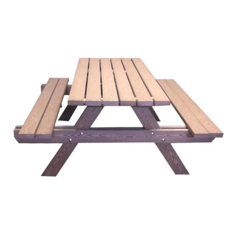 Mesa de Pícnic Eco Wood - Madera ecológica reciclada, para 6 personas, 180 x 76,5 x 165cm