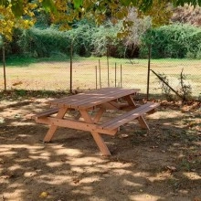 Mesa de Pícnic Eco Wood - Madera ecológica reciclada, para 6 personas, 180 x 76,5 x 165cm