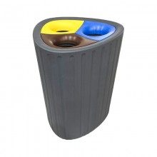 TQ Papelera Earth R - Cubo 180L 3en1 de reciclaje, 90x 66'7 x 66'3cm, 3 compartimentos interiores 60L para basura
