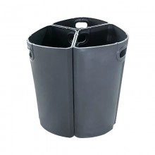 TQ Papelera Earth R - Cubo 180L 3 en 1 de reciclaje, 90x66'7x66'3cm, 3 compartimentos interiores 60L para basura