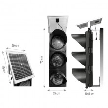 TQ Semáforo LED Solar - Diseño modular tricolor de luz verde, ámbar y roja
