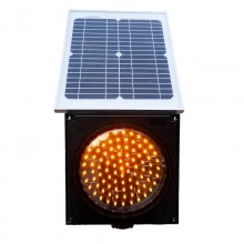 TQ Semáforo LED Solar Ámbar - 25'2 x 25'2 x 10cm, panel solar 10W