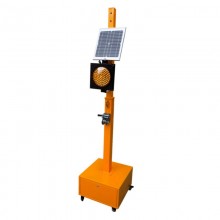 TQ Base Portátil Semáforo Solar - Soporte telescópico 50 x 50 x 230cm de color naranja