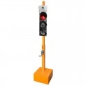 TQ Base Portátil Semáforo Solar - Soporte telescópico 50 x 50 x 230cm de color naranja