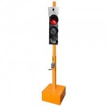 TQ Base Portátil Semáforo Solar - Soporte telescópico 50 x 50 x 230cm de color naranja